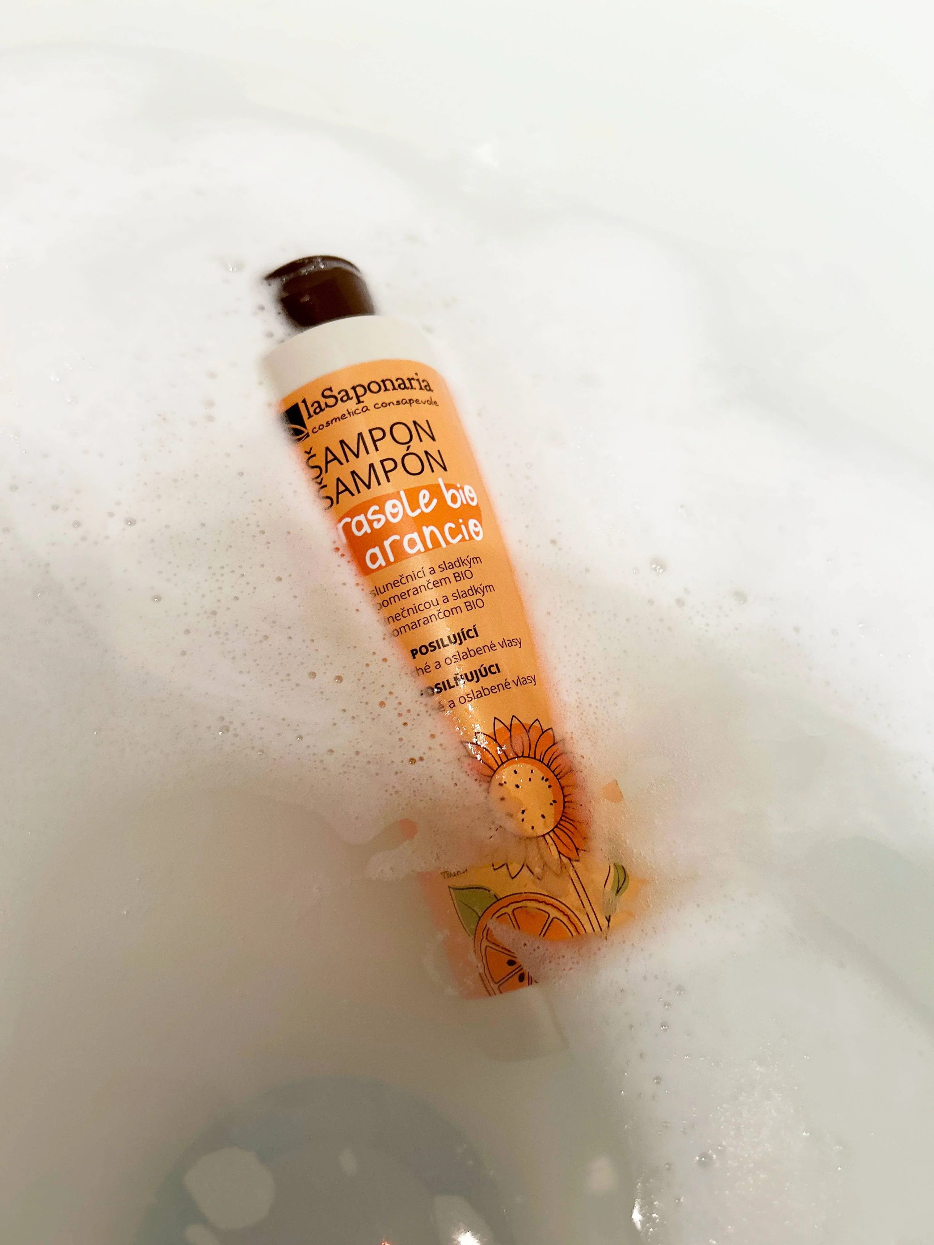 laSaponaria Šampon s sončnico in sladko pomarančo BIO 30 ml