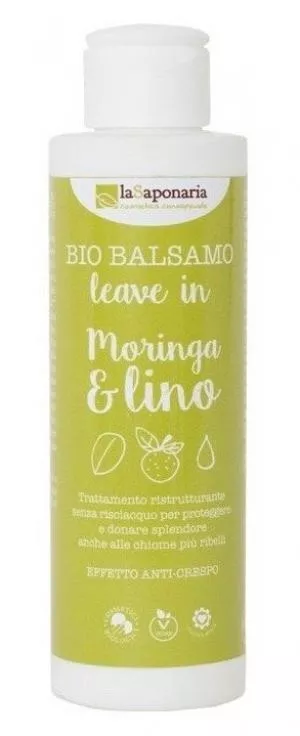 laSaponaria Balzam brez izpiranja z moringo in lanenim oljem BIO (150 ml)