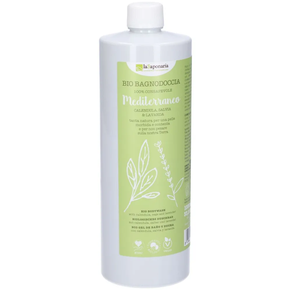 laSaponaria Sredozemski gel za prhanje BIO Maxi (1 l) - s sredozemskimi zelišči