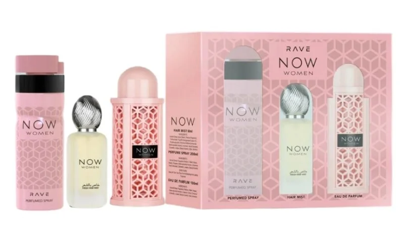 Rave Now Women darilni set - meglica za lase 50 ml + parfumirano pršilo 200 ml parfumska voda 100 ml