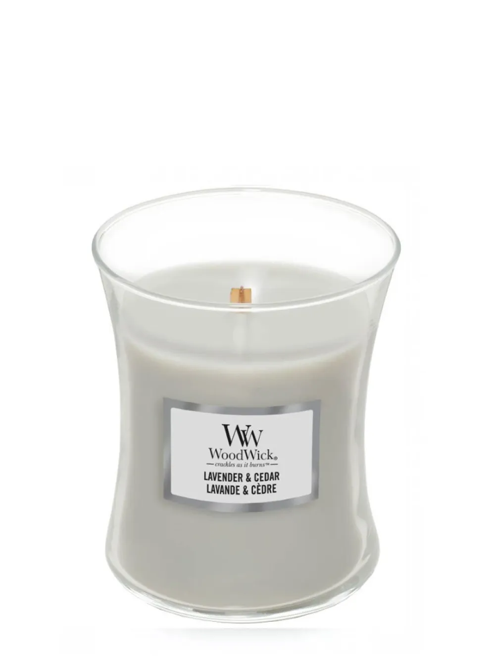 Lavender & Cedar dišeča sveča z lesenim stenjem 275 g