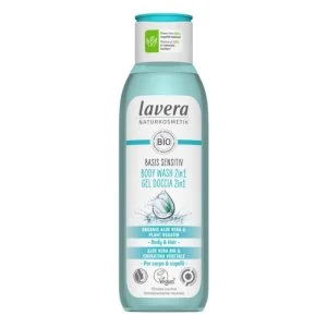Lavera Basis Sensitive Gel za prhanje za telo in lase 2v1 250 ml - tudi za občutljivo kožo