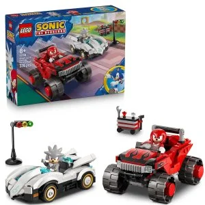 LEGO® Sonic the Hedgehog™ 77118 Silver in njegov avto vs. Knuckles in njegov pošastni tovornjak