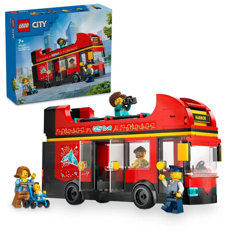 City 60407 Rdeči dvonadstropni ogledni avtobus