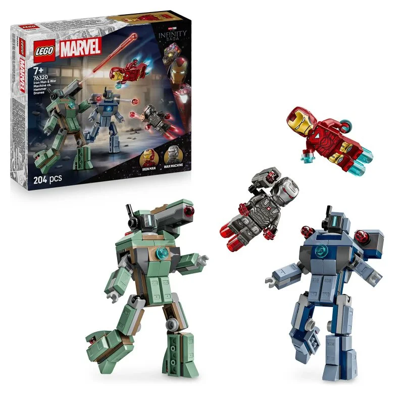 ǀ Marvel 76320 Iron Man in War Machine proti Hammerjevim dronom