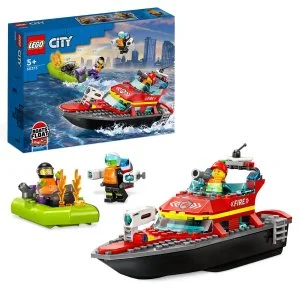 LEGO® City 60373 Gasilska reševalna ladja in čoln