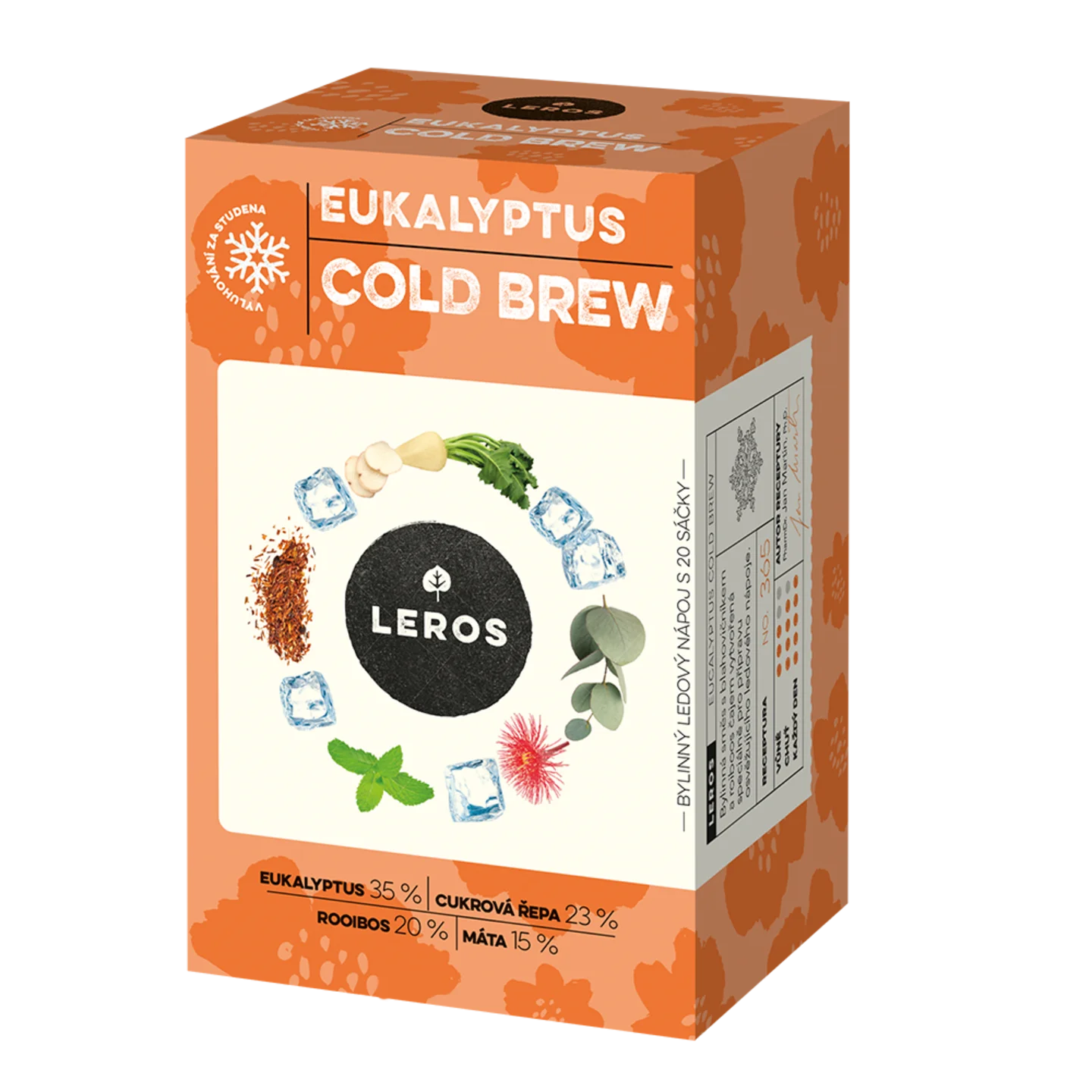 LEROS Zeliščna mešanica Eukaliptus Cold Brew - čajne vrečke (20 x 1,8 g) - za pripravo ledenega čaja