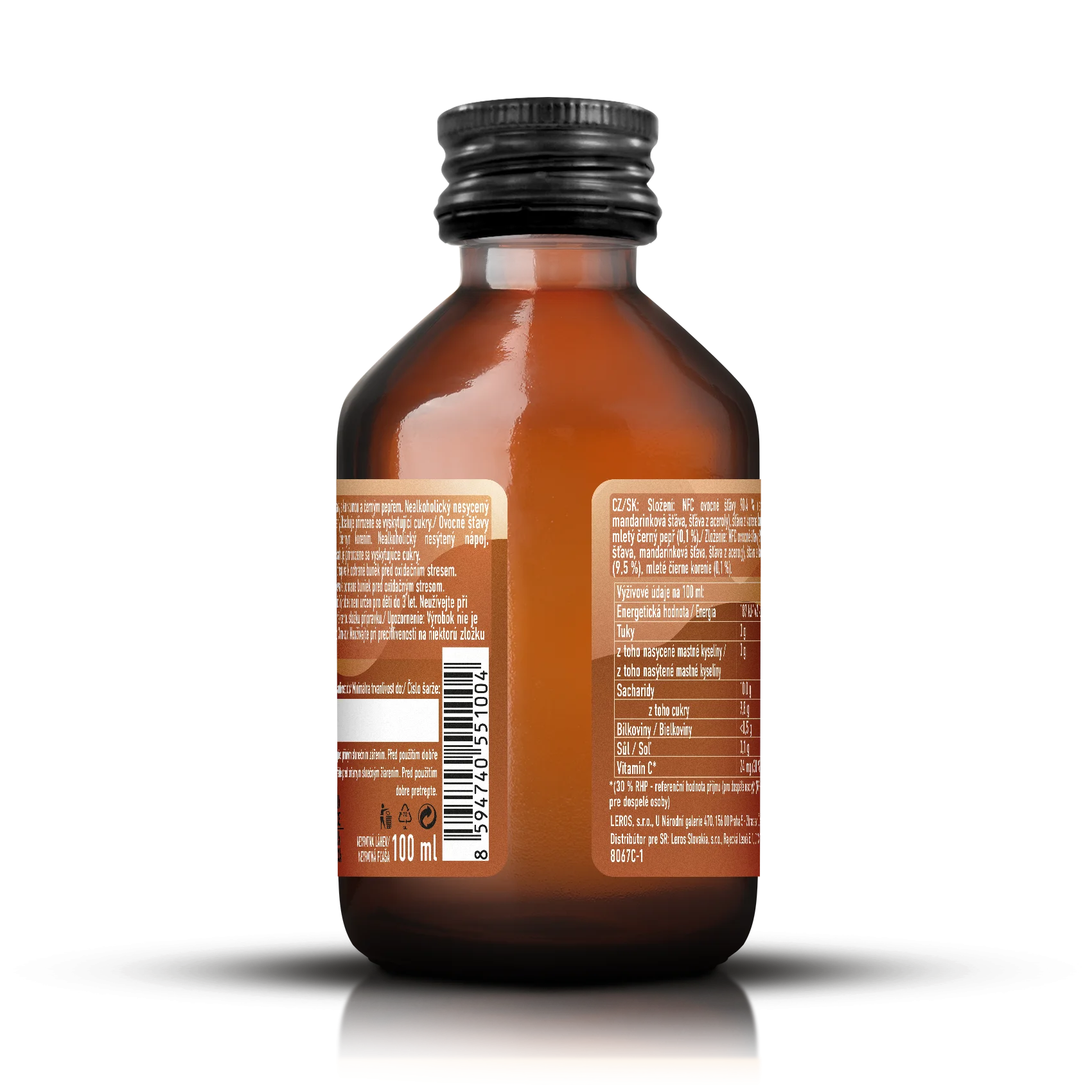 LEROS Healthy booster Kurkuma & Poper Antioksidativni shot (100 ml) - za čiščenje telesa