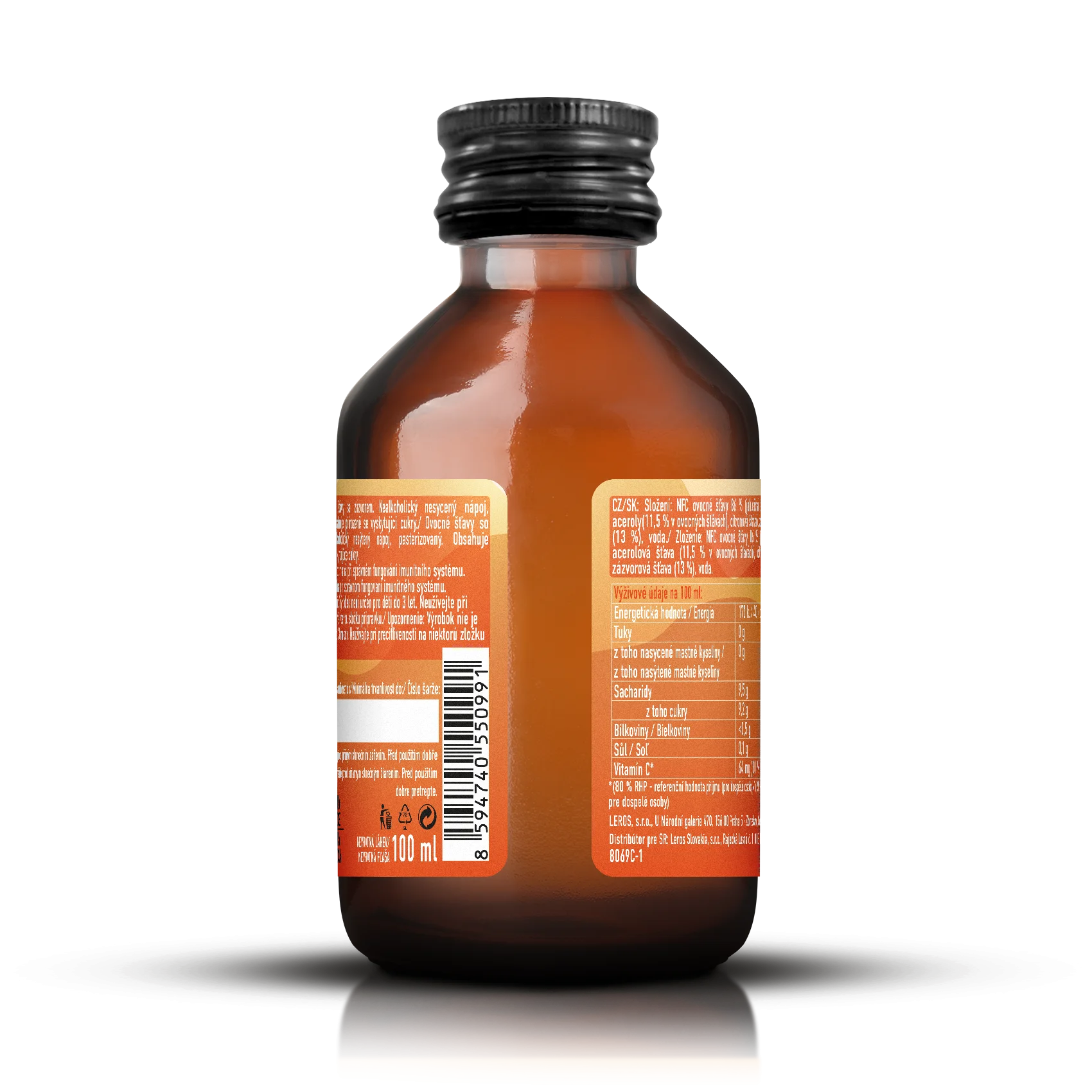 LEROS Healthy booster Ingver & Acerola Immunity shot (100 ml) - za krepitev odpornosti
