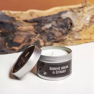 Kimmy Candles Majhna sojina sveča hrastov les