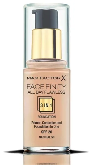 Max Factor Facefinity 3 v 1 tekoči puder - 50 Natural