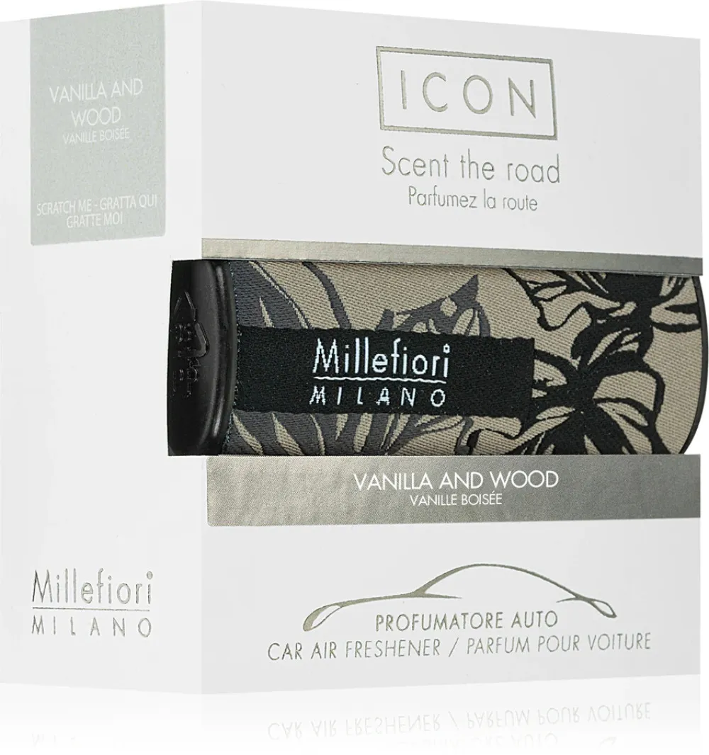 Icon Textil Floral Vanilla and Wood vonj za avto Millefiori Icon Textil Floral Vanilla and Wood vůně do auta