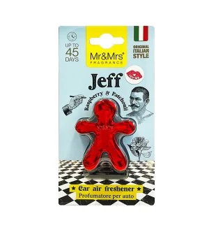 Mr&Mrs Fragrance Jeff Chrome Malina & Pačuli dišava za avto rdeča