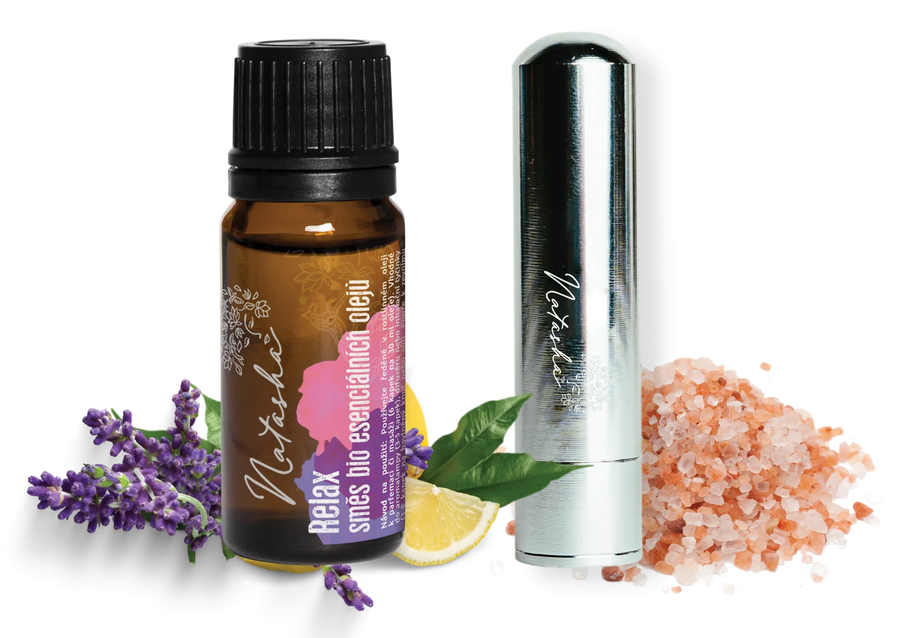 Natasha Aroma komplet z inhalatorjem - Relax - pomirjujoča sivka in limona