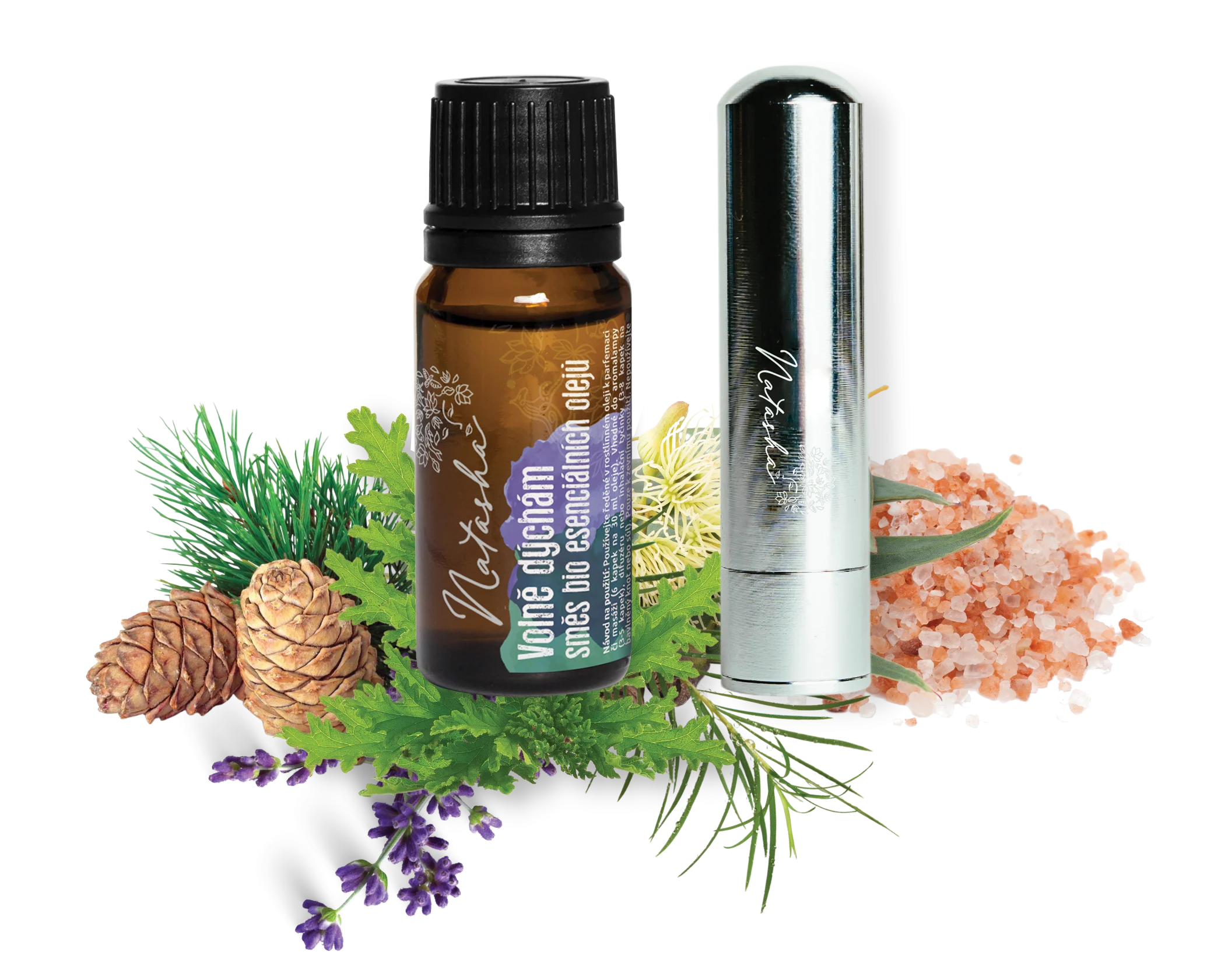 Natasha Aroma komplet z inhalatorjem - Lahko diham - pomoč pri zamašenem nosu