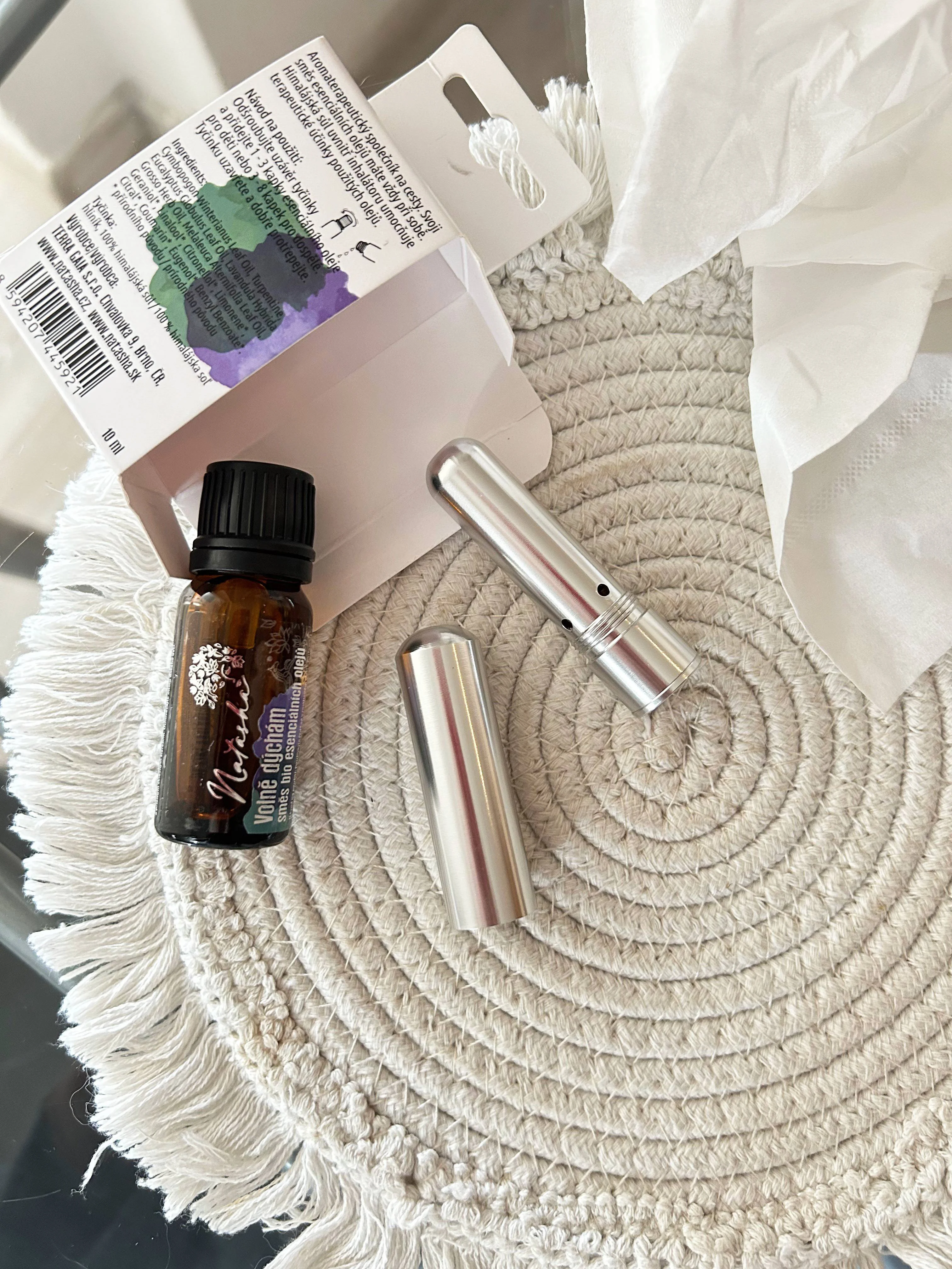 Natasha Aroma komplet z inhalatorjem - Lahko diham - pomoč pri zamašenem nosu