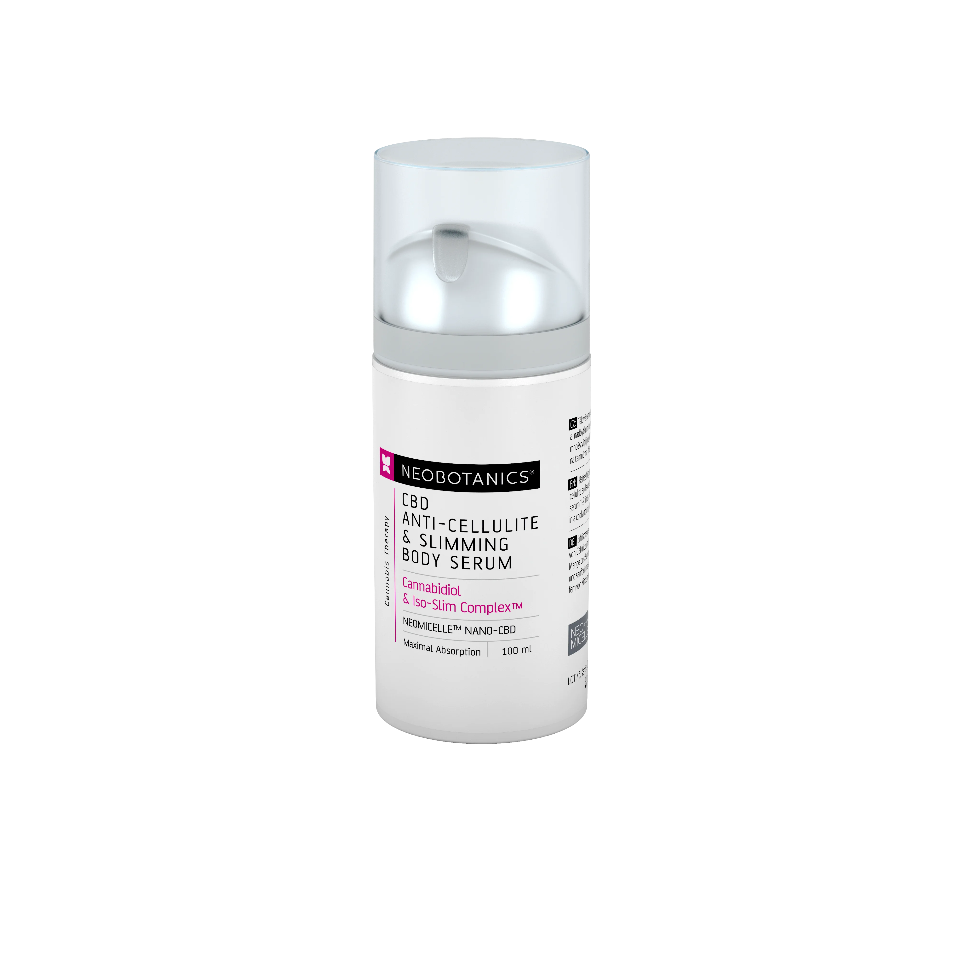 Neobotanics Anticelulitni in shujševalni gel s konopljo (100 ml) - za nego kože, nagnjene k celulitu