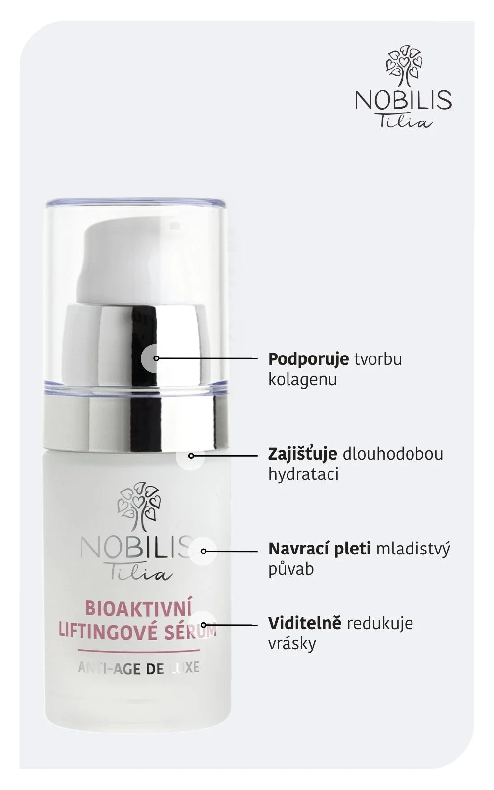 Nobilis Tilia Bioaktivni lifting serum (15 ml) - za zrelo kožo in pigmentne madeže