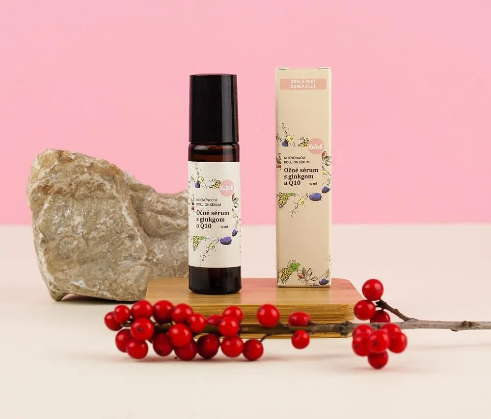 Kvitok Serum za oči z ginko in Q10 - nočni 10 ml Roll-on