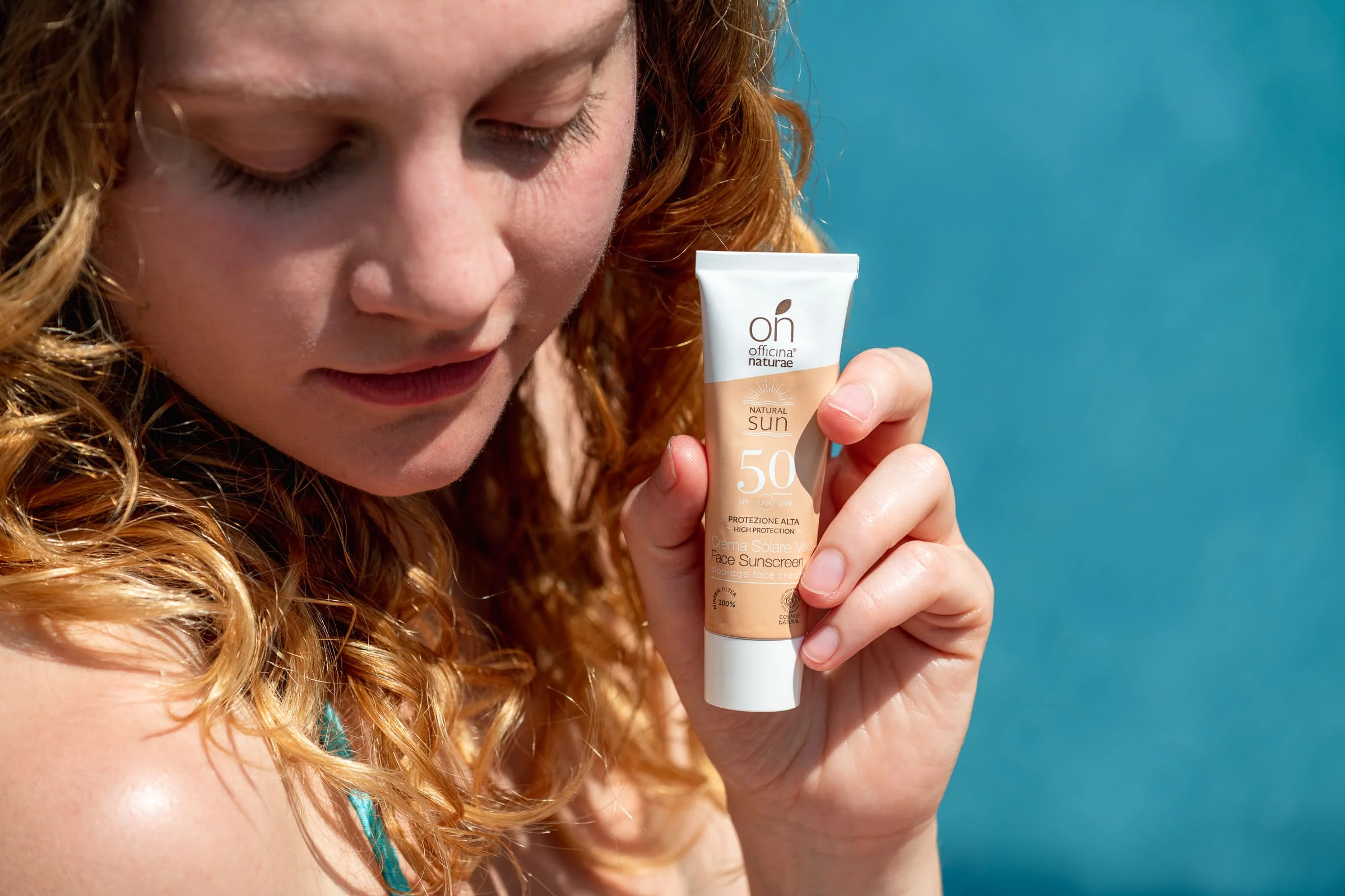 Officina Naturae Krema za sončenje za obraz SPF 50 - učvrstitvena (30 ml) - za vse tipe kože
