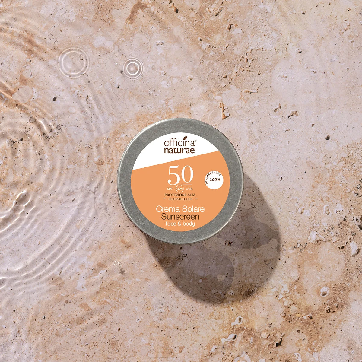 Officina Naturae Krema za sončenje SPF 50 v kovinski posodici (75 ml) - brez dišav