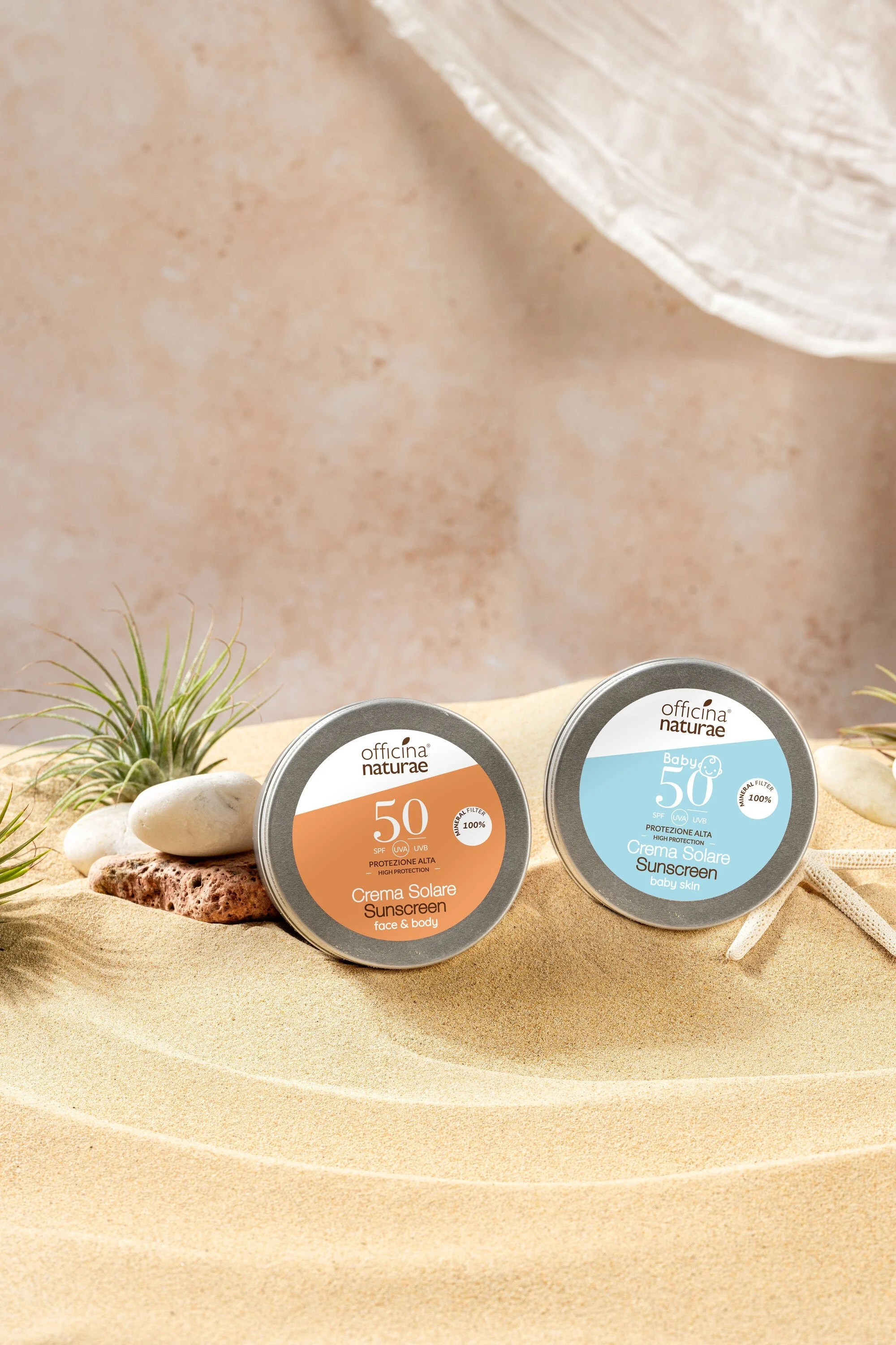 Officina Naturae Krema za sončenje SPF 50 v kovinski posodici (75 ml) - brez dišav