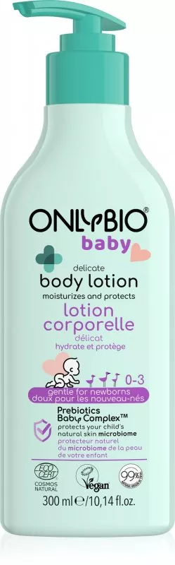 OnlyBio Nežno mleko za telo za otroke (300 ml) - za novorojenčke in starejše otroke