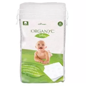 Organyc Otroški bombažni kvadratki za čiščenje (60 kosov) - 100 % organski bombaž