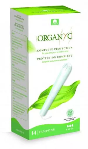 Organyc Tamponi z aplikatorjem Super (14 kosov) - 100 % bio bombaž, 3 kapljice