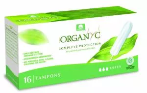 Organyc Super tamponi (16 kosov) - 100 % organski bombaž, 3 kapljice