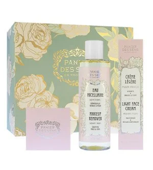 Panier Des Sens Radiant Peony darilni set lahka krema za obraz 40 ml + hranilna krema za obraz 50 ml + micelarna voda