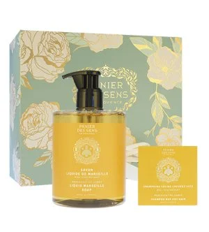 Panier Des Sens Regenerating Honey darilni set tekoče milo + trdi šampon za suhe lase 75 g