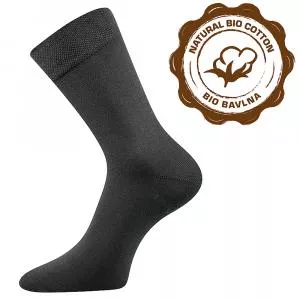 Lonka Nogavice BIO bombaž temno sive barve