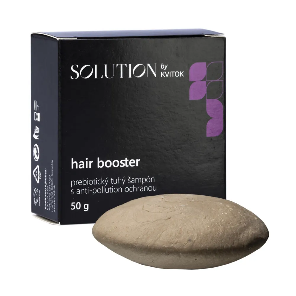 Kvitok Prebiotični trdni šampon z zaščito proti onesnaževanju Hair Booster - 50 g