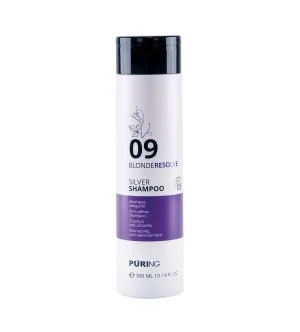 PURING 09 BlondeResolve Silver Shampoo nevtralizirajoči šampon za blond, sive in beljene lase