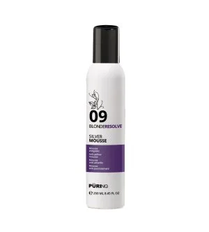 PURING 09 BlondeResolve Silver Mousse brezizpirna nevtralizacijska pena za blond, sive in beljene lase