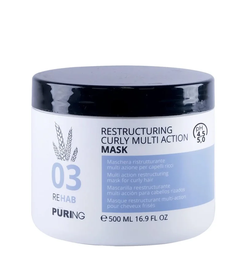 03 Rehab Restructuring Curly Multi Action Mask intenzivna vlažilna maska za kodraste, valovite in nakodrane lase 500 ml