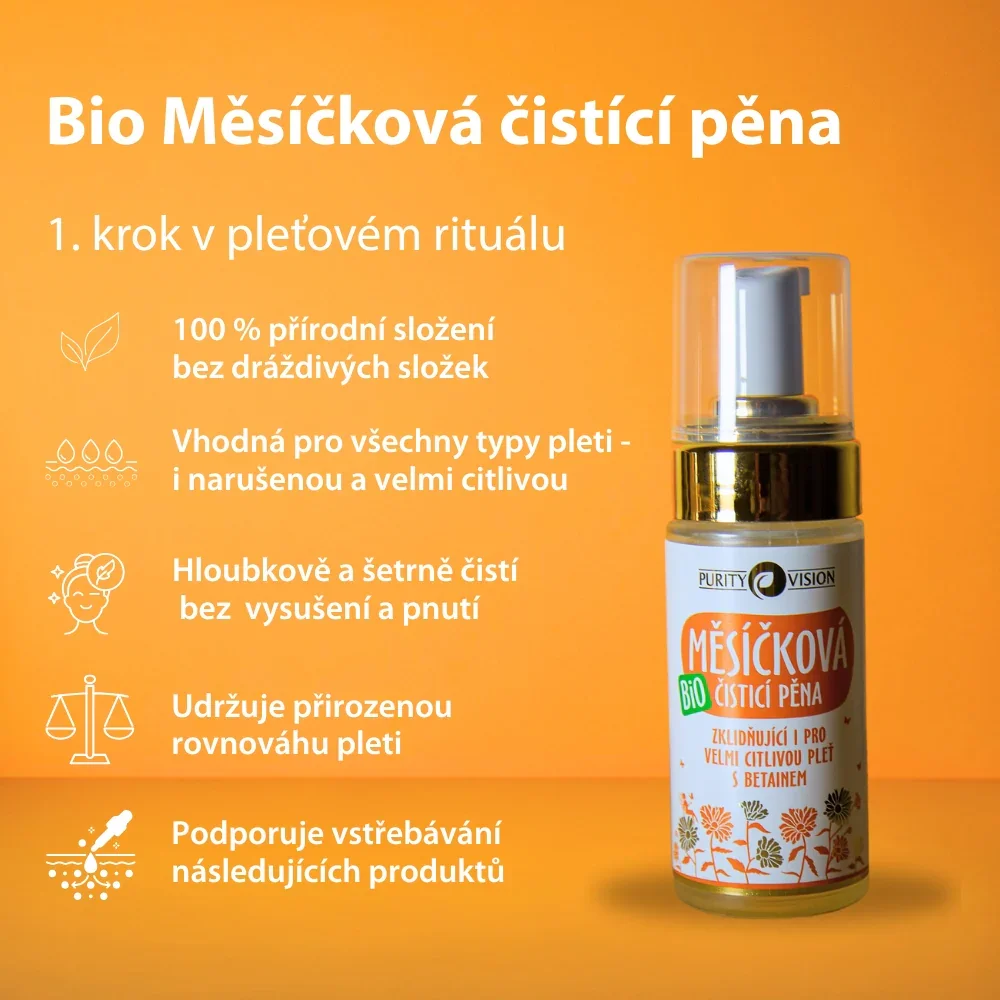 Purity Vision Ognjičeva čistilna pena (90 ml) - tudi za zelo občutljivo kožo