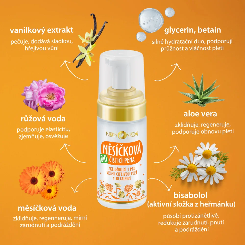 Purity Vision Ognjičeva čistilna pena (90 ml) - tudi za zelo občutljivo kožo