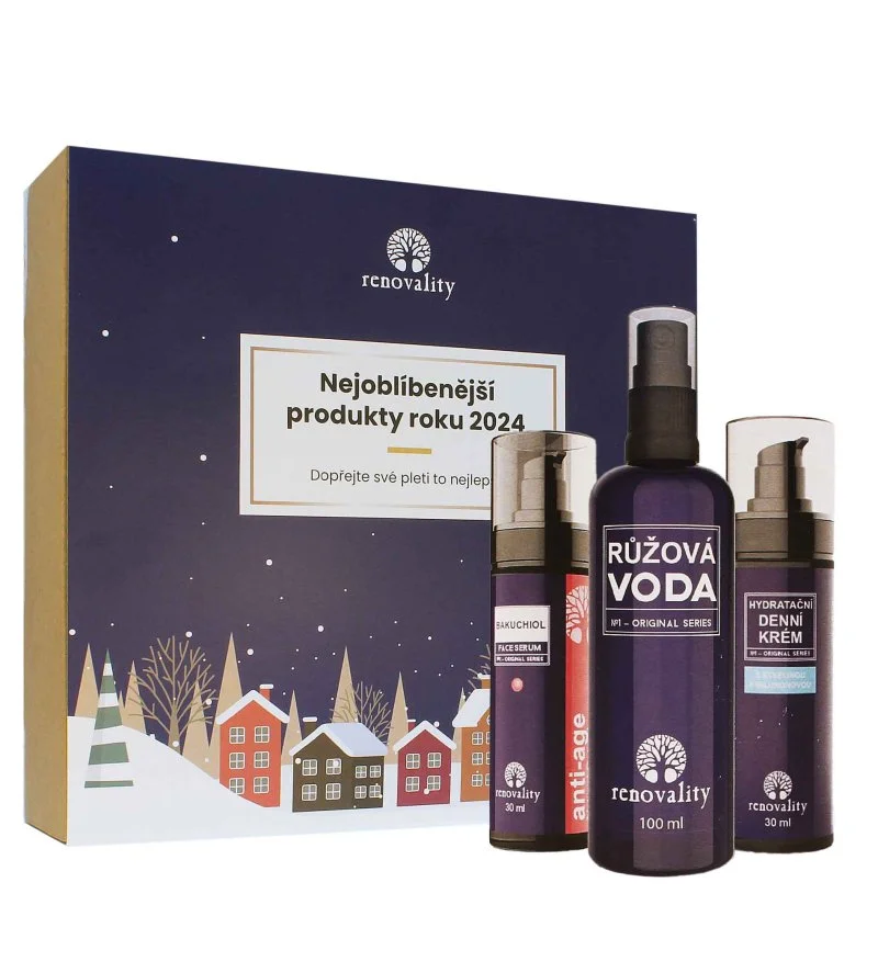 Original Series najbolj priljubljeni izdelki leta 2024 Bakuchiol serum 30 ml + rožna voda 100 ml + dnevna krema s hialuronsko kislino