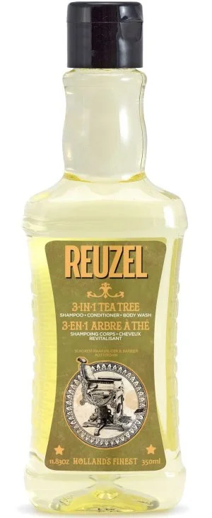 REUZEL 3-v-1 šampon-balzam-gel za prhanje z oljem čajevca za moške
