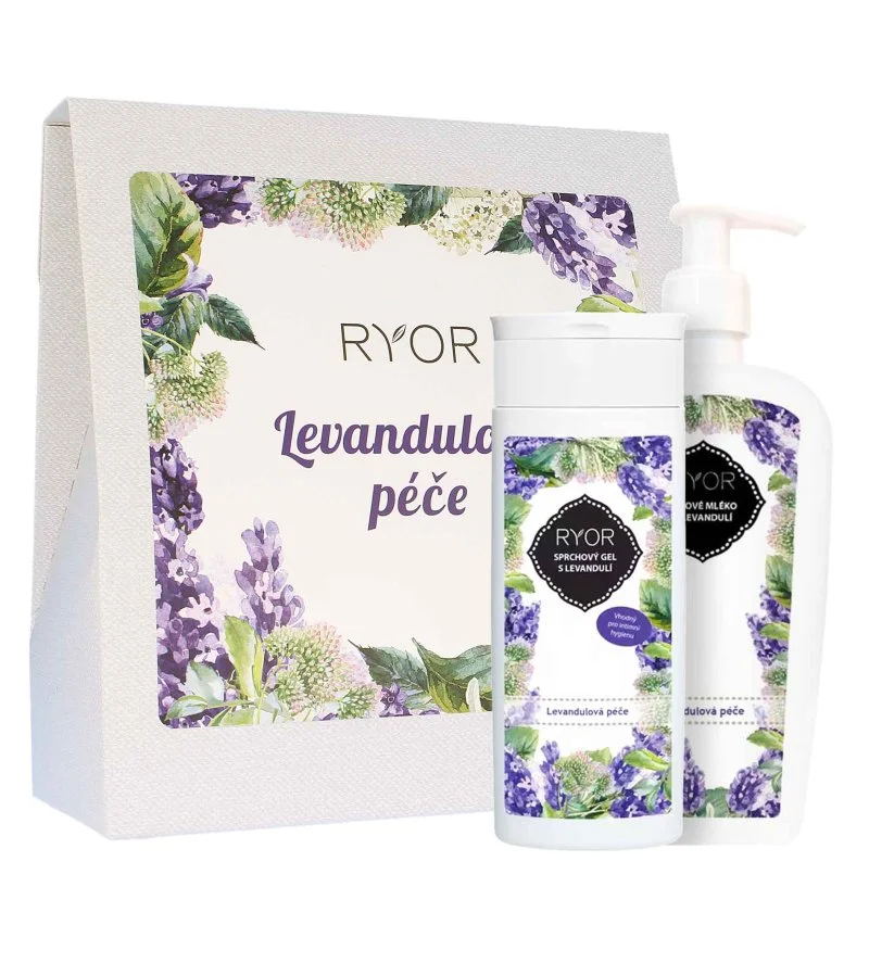 Lavender darilni komplet gel za prhanje 200 ml + mleko za telo