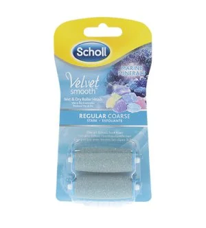 Scholl Velvet Smooth nadomestni glavi z morskimi minerali srednje grobi 2 kos.