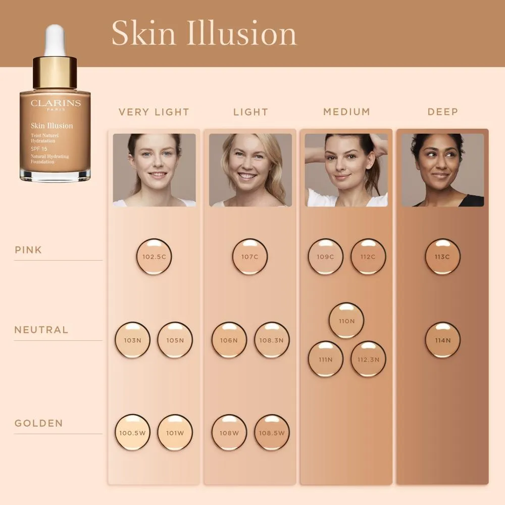 Skin Illusion naravni vlažilni tekoči puder SPF 15 (107C) 30 ml