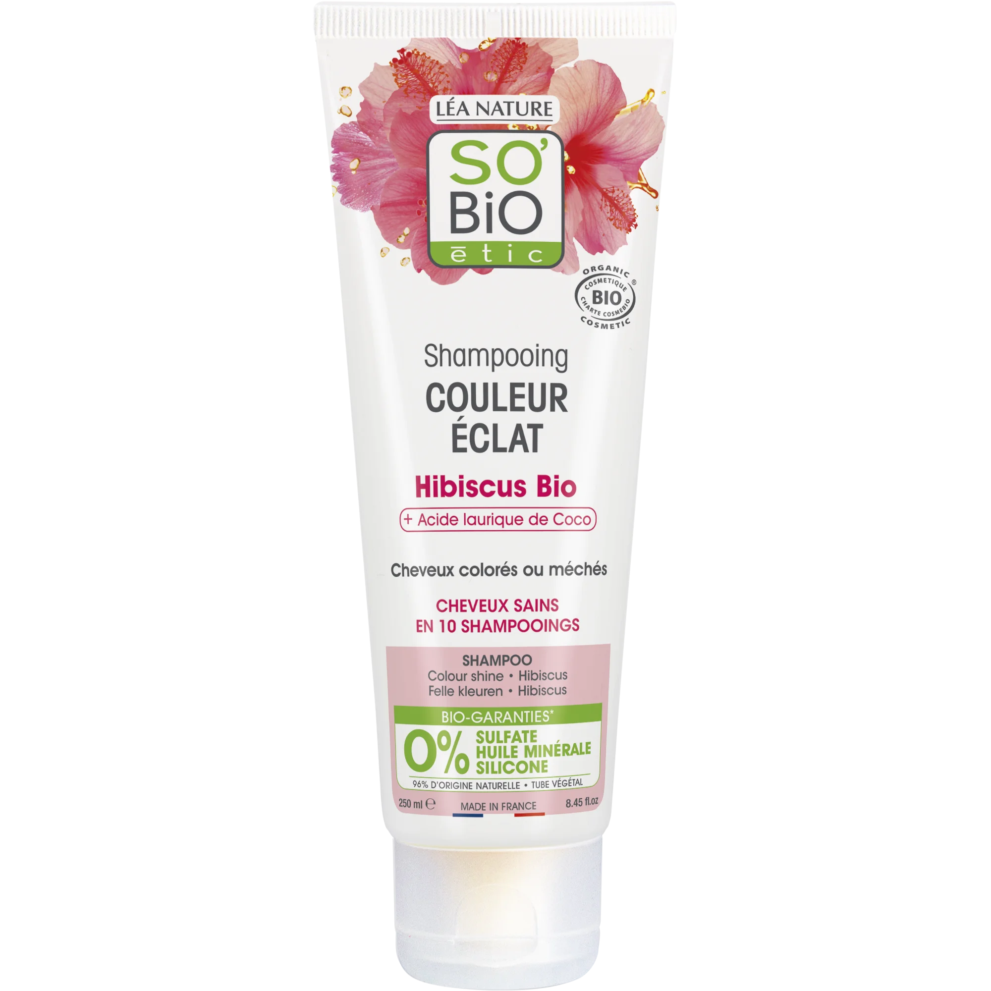 SO’BiO étic Šampon za barvane in melirane lase z BIO hibiskusom (250 ml) - ohranja sijočo barvo