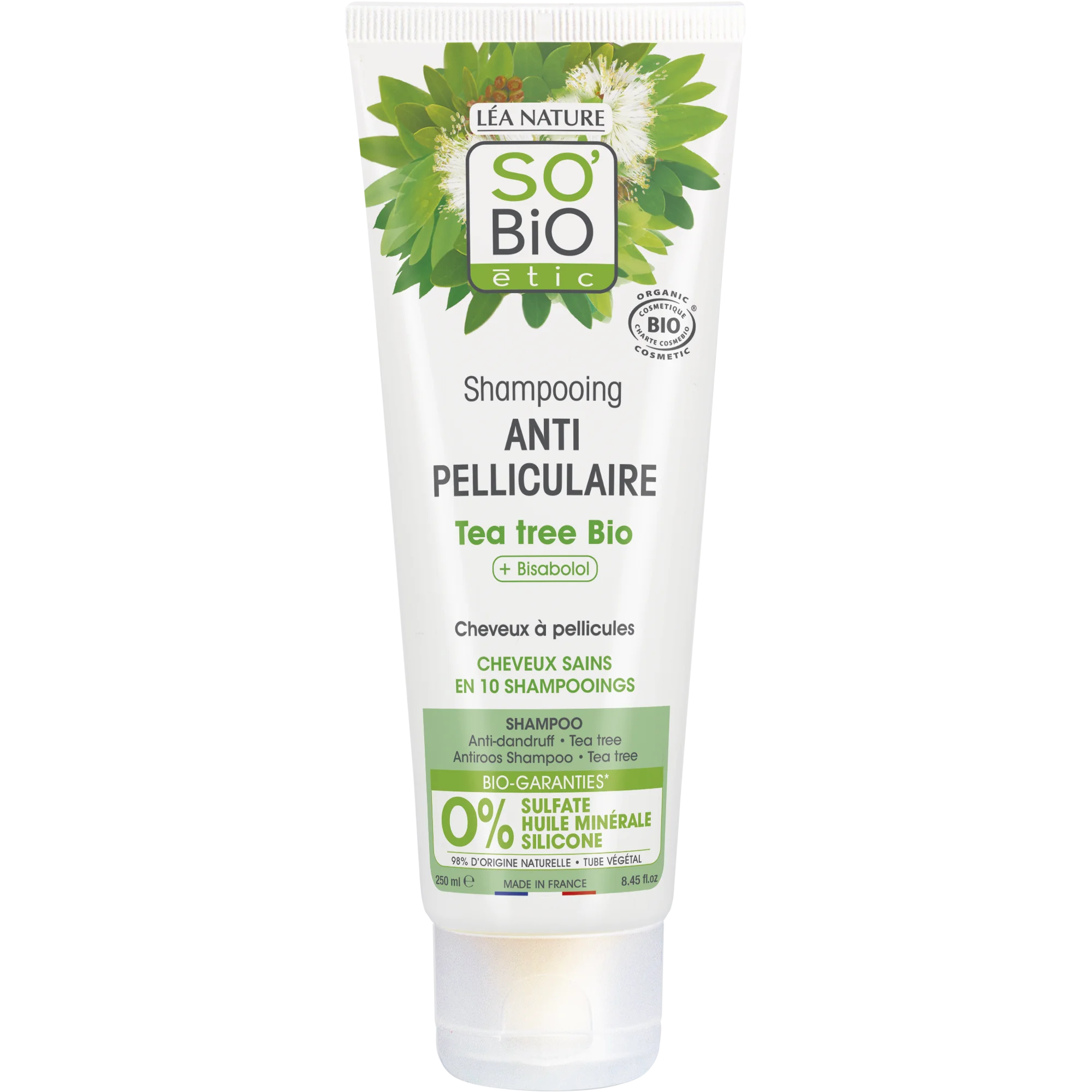 SO’BiO étic Šampon proti prhljaju s čajevcem in z bisabololom BIO (250 ml) - s sokom aloe vere