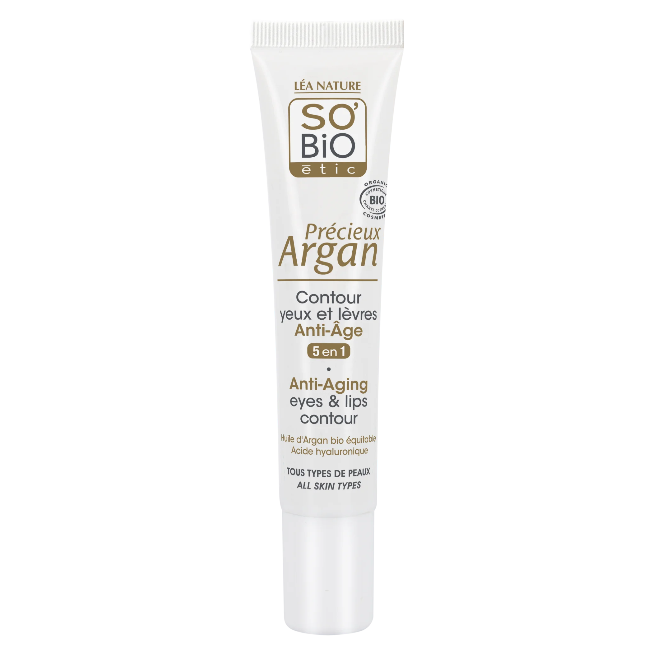 SO’BiO étic Anti-Age Precieux Argan krema za predel okoli oči in ustnic BIO (15 ml) - idealna za zrelo kožo