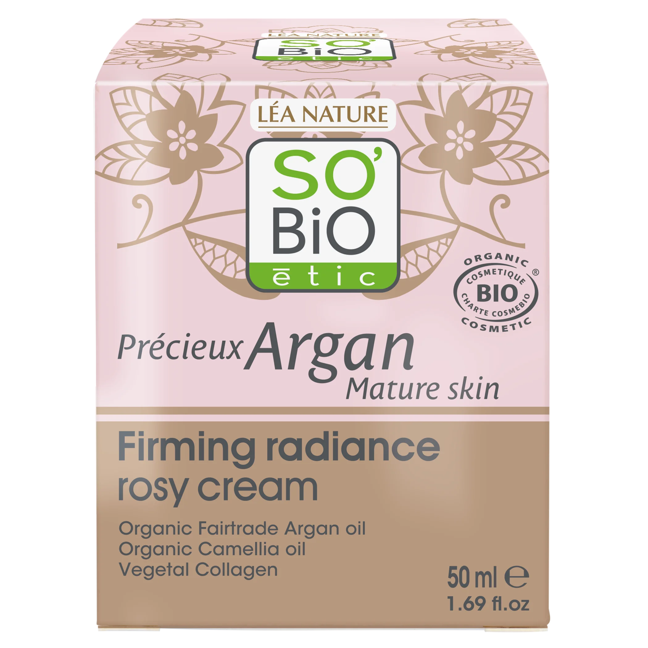 SO’BiO étic Anti-age Precieux Argan rožnata dnevna krema za učvrstitev GOLD BIO (50 ml) - učvrsti in posvetli polt