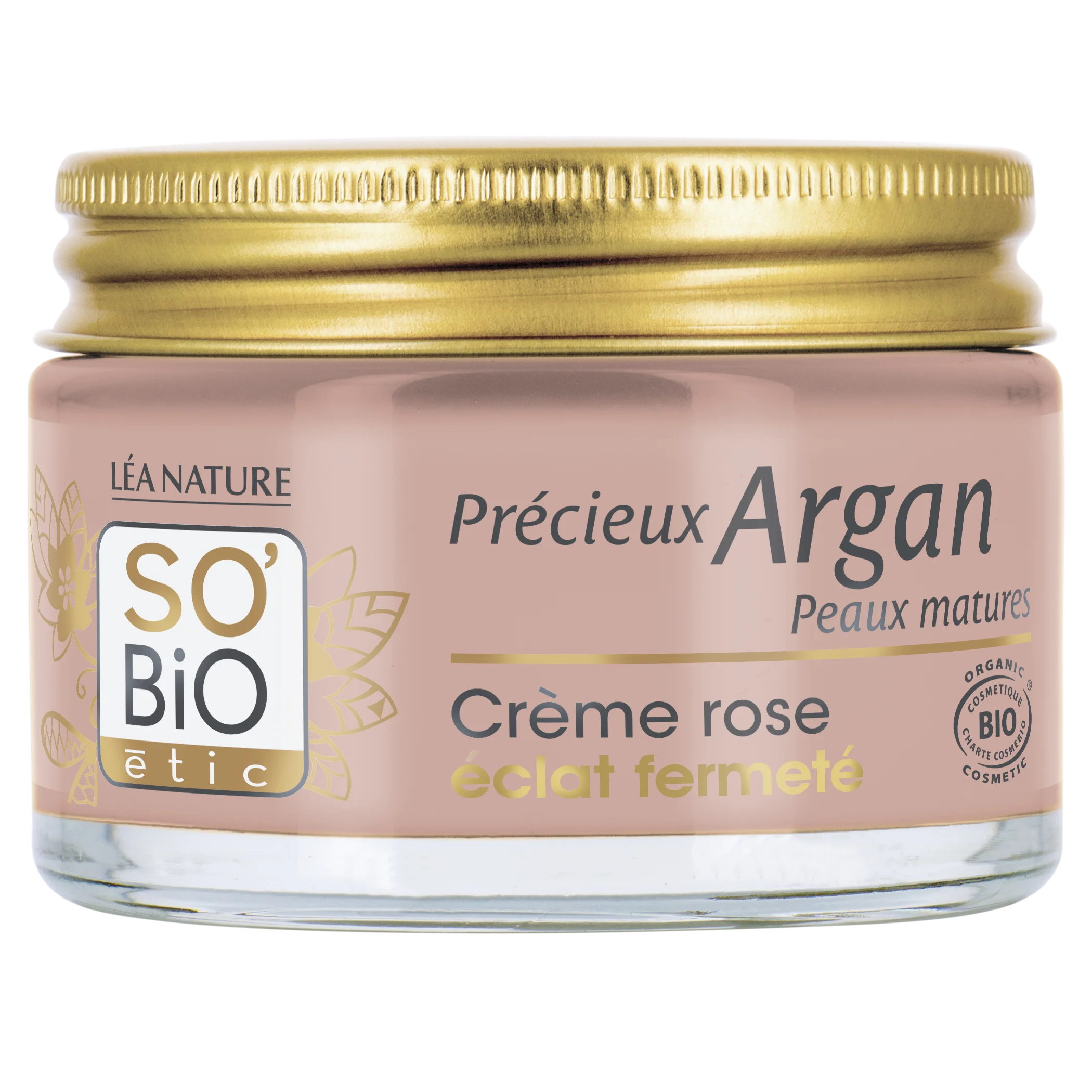 SO’BiO étic Anti-age Precieux Argan rožnata dnevna krema za učvrstitev GOLD BIO (50 ml) - učvrsti in posvetli polt