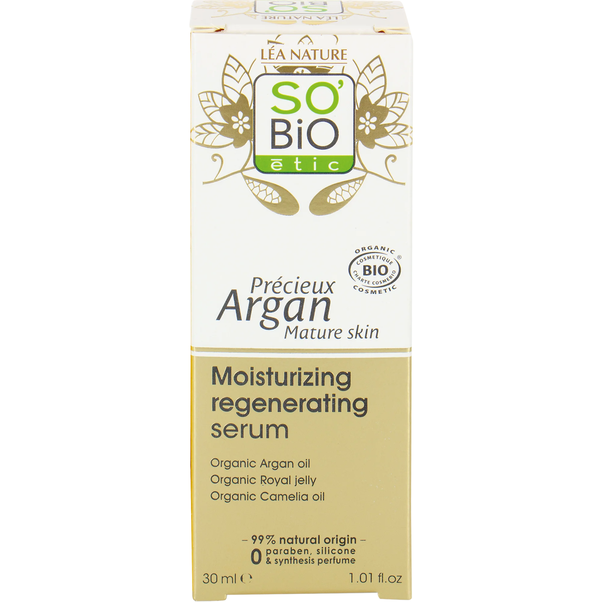 SO’BiO étic Anti-Age Precieux Argan vlažilni in regeneracijski serum GOLD BIO (30 ml) - s hialuronsko kislino